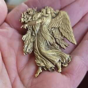 Vintage Gold Angel Brooch